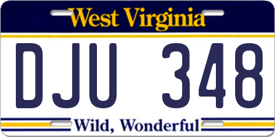 WV license plate DJU348