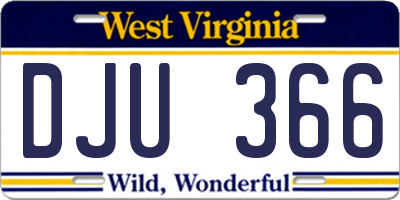 WV license plate DJU366