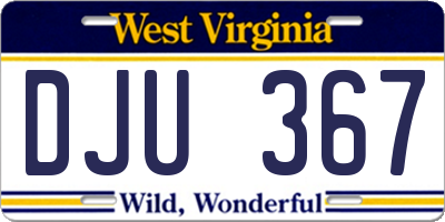WV license plate DJU367