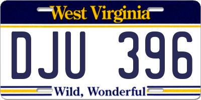 WV license plate DJU396