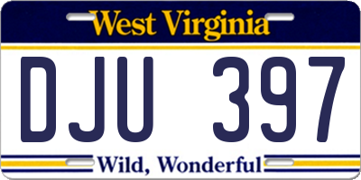 WV license plate DJU397