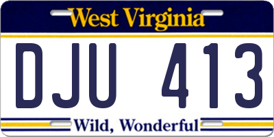 WV license plate DJU413