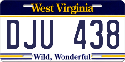 WV license plate DJU438