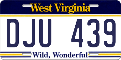 WV license plate DJU439