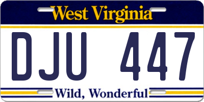 WV license plate DJU447