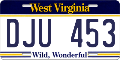 WV license plate DJU453