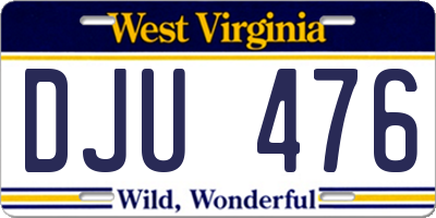WV license plate DJU476