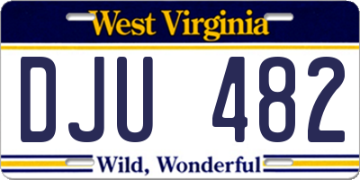 WV license plate DJU482