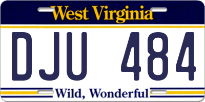 WV license plate DJU484