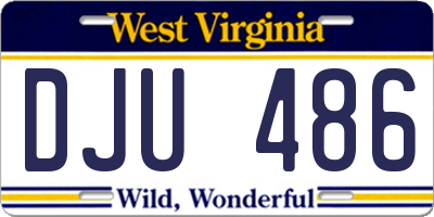 WV license plate DJU486