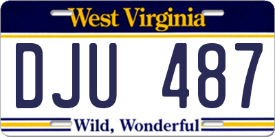 WV license plate DJU487