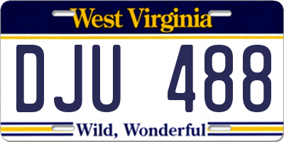 WV license plate DJU488