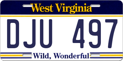 WV license plate DJU497