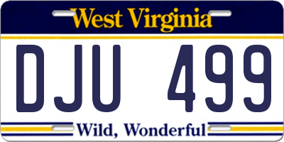 WV license plate DJU499