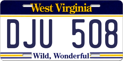 WV license plate DJU508