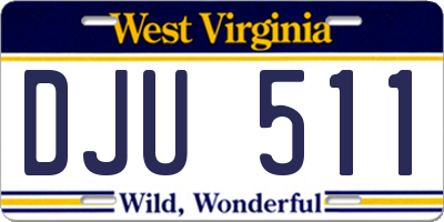 WV license plate DJU511