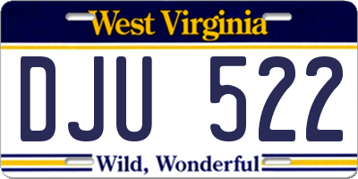 WV license plate DJU522