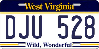 WV license plate DJU528