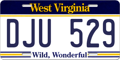 WV license plate DJU529