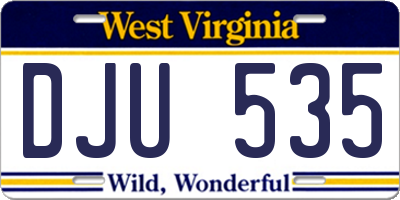 WV license plate DJU535