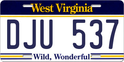 WV license plate DJU537