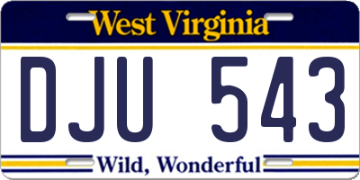 WV license plate DJU543