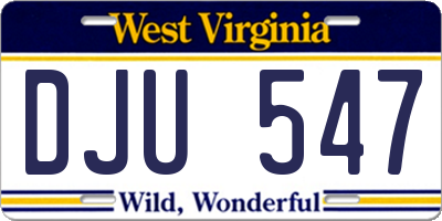 WV license plate DJU547