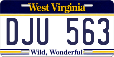 WV license plate DJU563