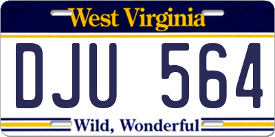 WV license plate DJU564