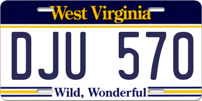 WV license plate DJU570
