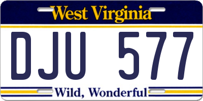 WV license plate DJU577