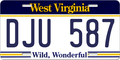 WV license plate DJU587