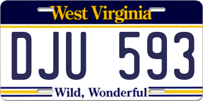 WV license plate DJU593