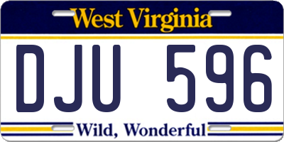 WV license plate DJU596