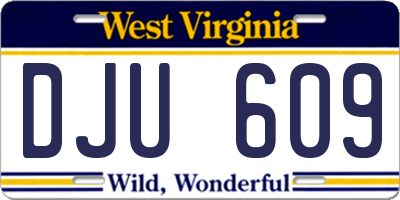 WV license plate DJU609