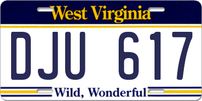 WV license plate DJU617