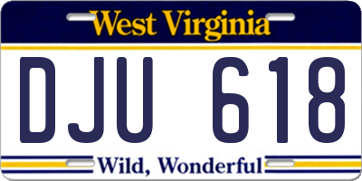 WV license plate DJU618