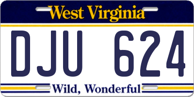 WV license plate DJU624