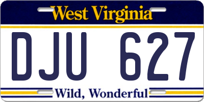 WV license plate DJU627