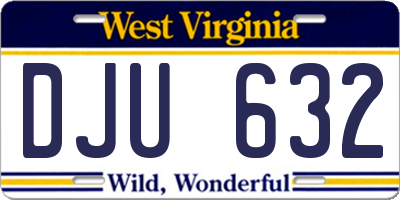 WV license plate DJU632
