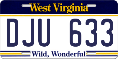 WV license plate DJU633