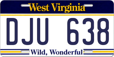 WV license plate DJU638