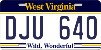 WV license plate DJU640