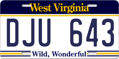 WV license plate DJU643