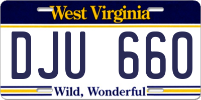 WV license plate DJU660