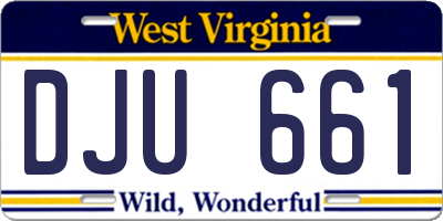WV license plate DJU661