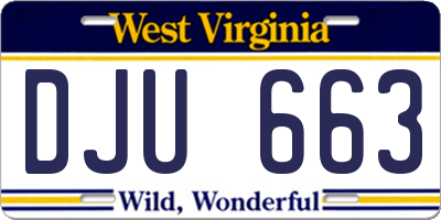 WV license plate DJU663