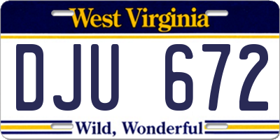 WV license plate DJU672