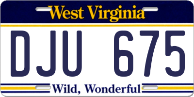 WV license plate DJU675