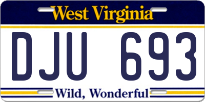 WV license plate DJU693